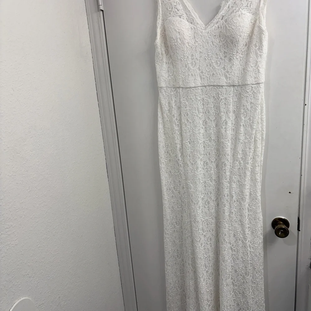 Adrianna Papell Sleeveless Bridal Dress Ivory - Picture 5 of 16